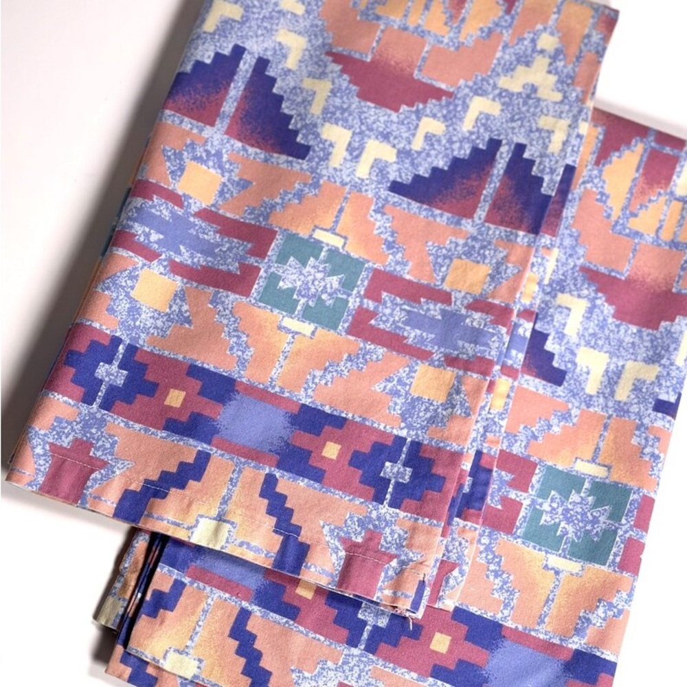 Vintage Pillow Case Set Of 2, Modern Memphis, 80s